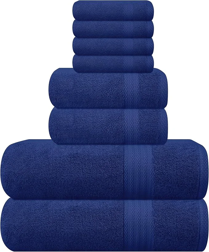 First-Class GLAMBURG Ultra Soft 8-Piece Towel Set Contemporary