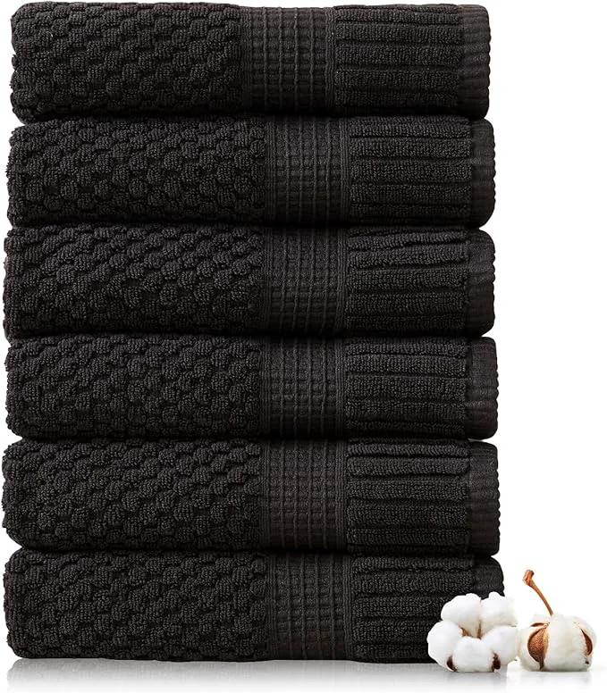 Verified NY Loft Cotton Hand Towel 6 Pack Hand Towel Set Super Soft Absorbent Premium