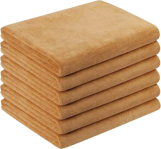 Reusable JML Large Microfiber Bath Towels 6 Pack 30 x 60 Super Absortbent Fast Comfortable