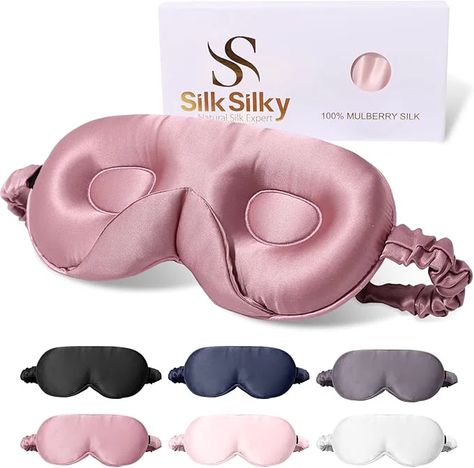Smart SilkSilky 22 Momme Mulberry Silk Sleep Mask – Upgraded 3D Contoured Eye Eco-Friendly