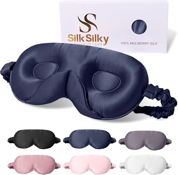 Breathable SilkSilky 22 Momme Mulberry Silk Sleep Mask – Upgraded 3D Contoured Eye Fine Crafted