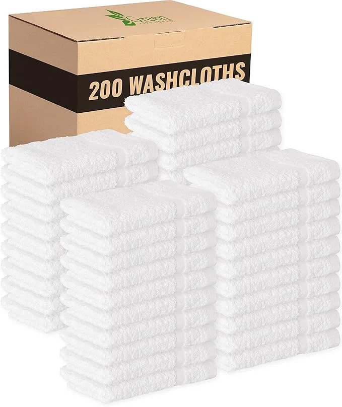 Top-Quality GREEN LIFESTYLE 12x12 Cotton Washcloths Eco-Friendly