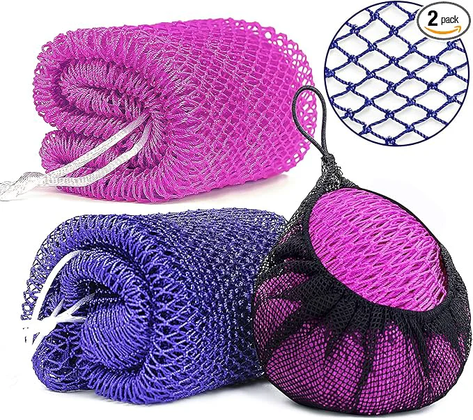 Durable 2 Pack African Net Sponge Exfoliating Body Scrubber Bath Sponge Elite