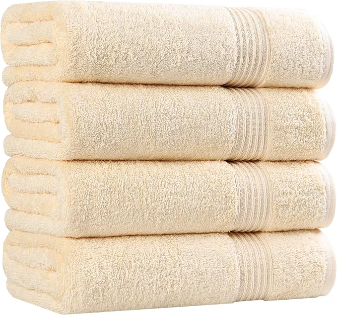 Specialty Superior Egyptian Cotton 4-Piece Bath Towel Set Expertly Made