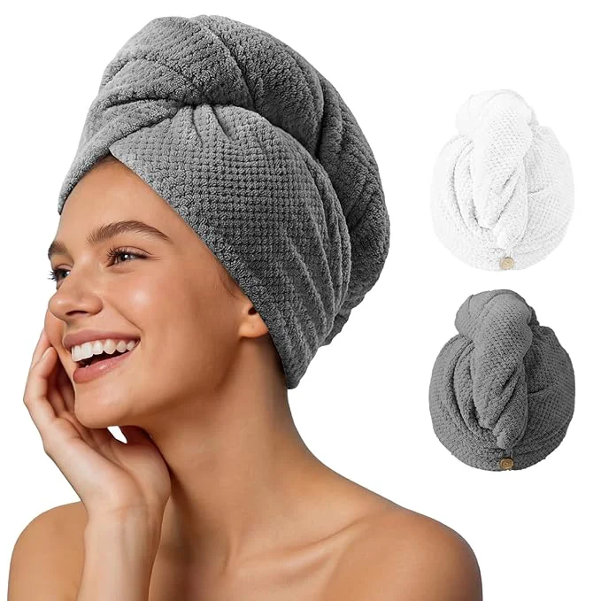 High-End Umisleep 2 Pack Microfiber Hair Towel Wrap Classic