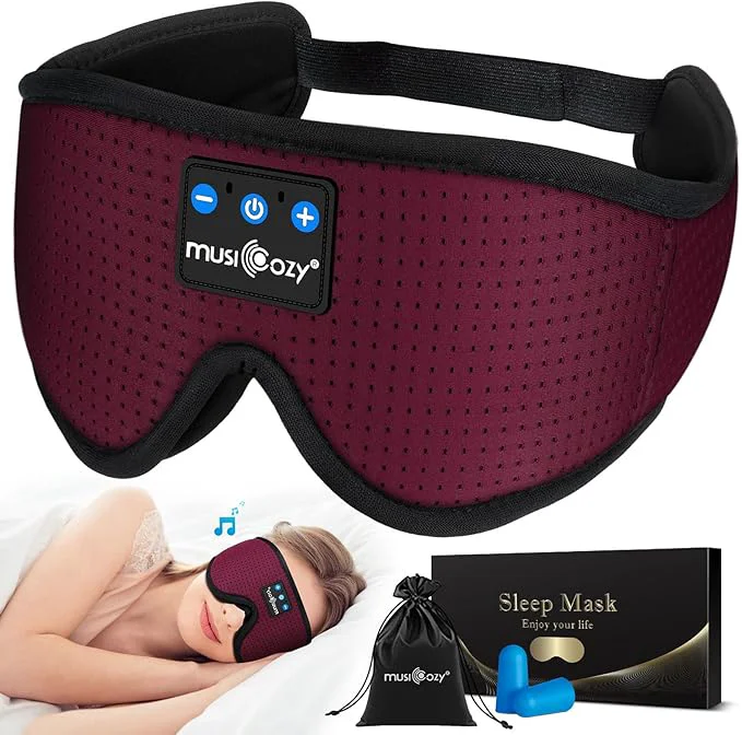 Enhanced MUSICOZY Sleep Headphones Bluetooth 5.4 Headband Sleeping Eye Mask High-Quality