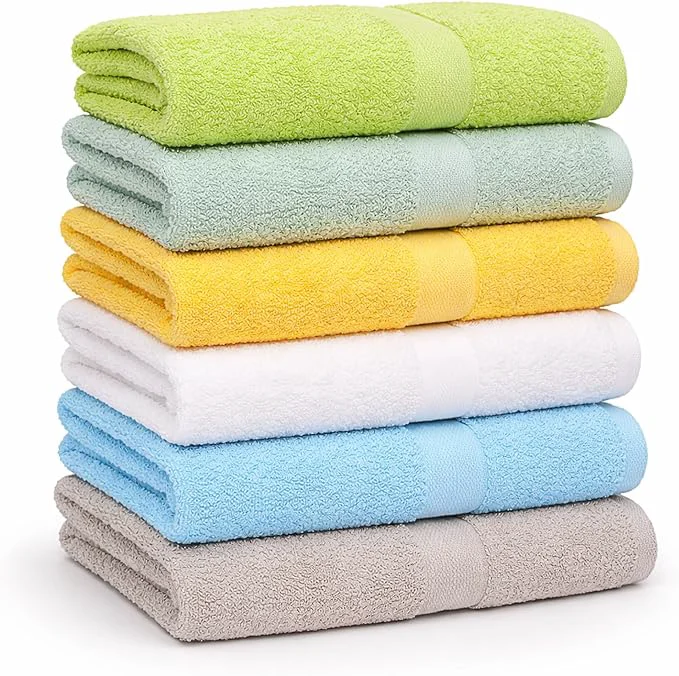 Elegant Small and Lightweight Cotton Towels Assorted Pastel Mix 24 x 40 inches Towels Modern
