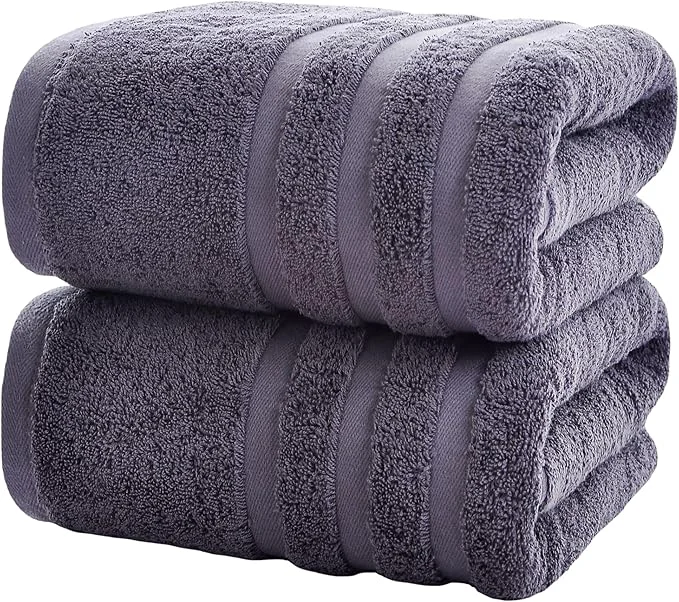 Durable Bath Towels 2 Pack 30 x 60 Inches Large Cotton Towels Comfortable Reusable