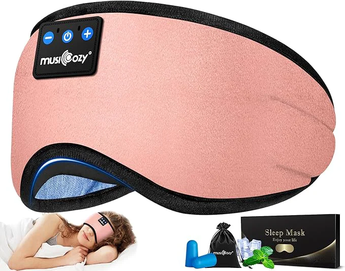 Innovative MUSICOZY Sleep Headphones Bluetooth 5.4 Headband Sleeping Eye Mask Flexible
