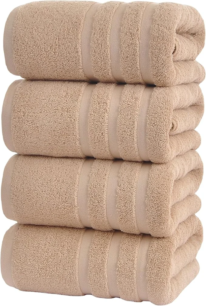 Quality Bath Towels 4 Pack 30 x 60 Inches Large Cotton Towels Comfortable Fashionable