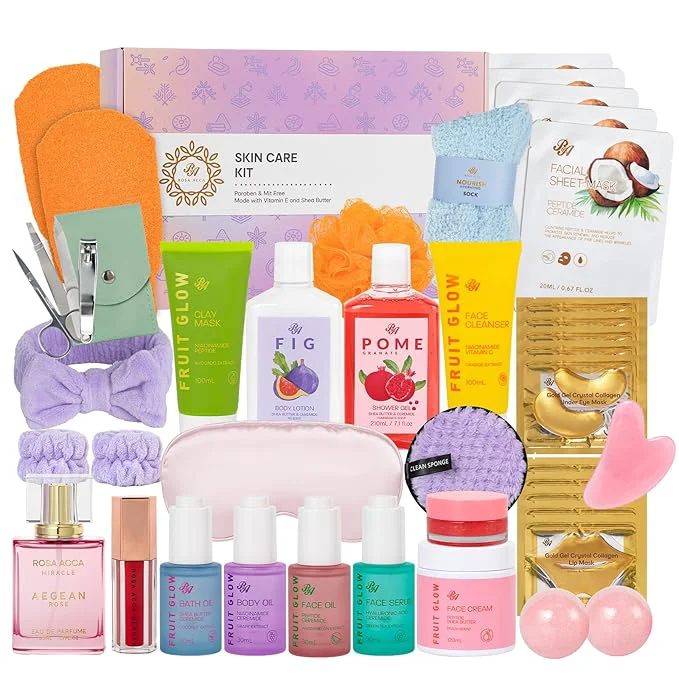 High-Grade 42 Pcs Mother's Day Gifts Super Fruit Bath and Body Spa Gift Basket Set Environmentally Friendly