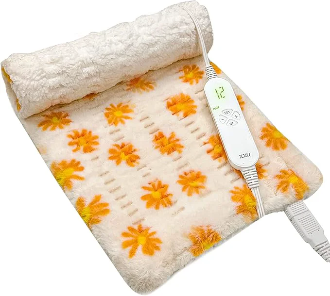Flexible ZXU Heating Pad for Back Pain Relief and Cramps Relief- Ultra Soft Sherpa Breathable