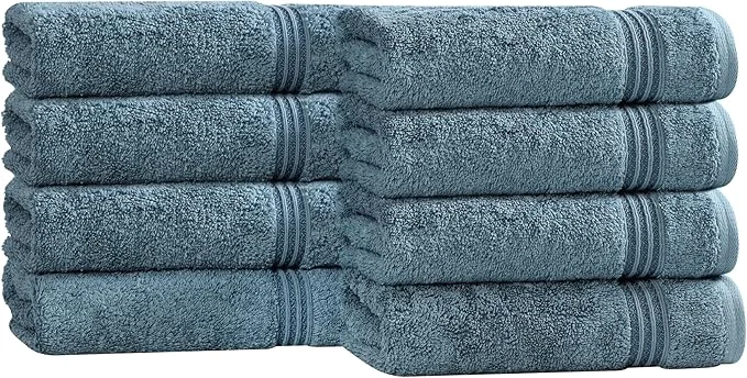 Unique Superior Egyptian Cotton 8-Piece Hand Towel Set Towel Basics High-Performance