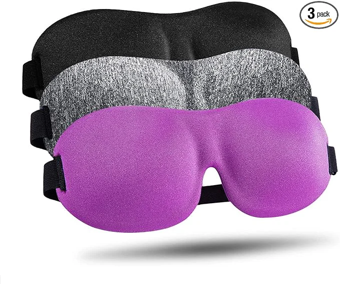Official LKY DIGITAL Sleep Mask for Side Sleeper 3 Pack Night Blindfold for Men Women Selected