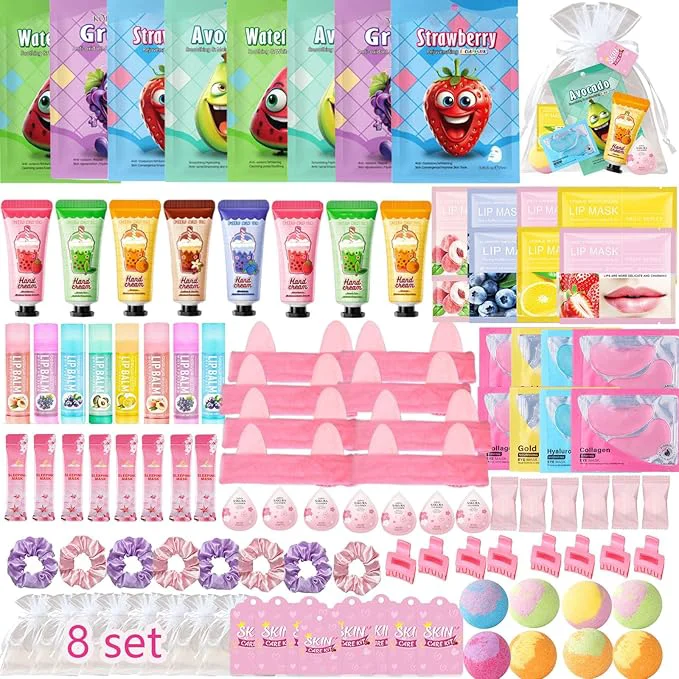 Long-Lasting 112PCS Spa Party Supplies for Girls Spa Party FavorsInclude Face Masks Refined