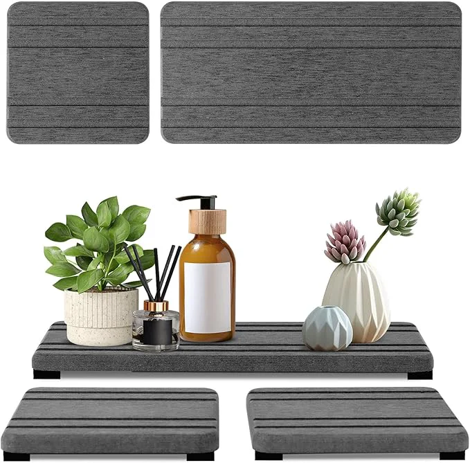 Smart 3PCS Water Absorbing Stone Tray DryingNeat Diatomite Stone Sink Tray Instant Fine Crafted
