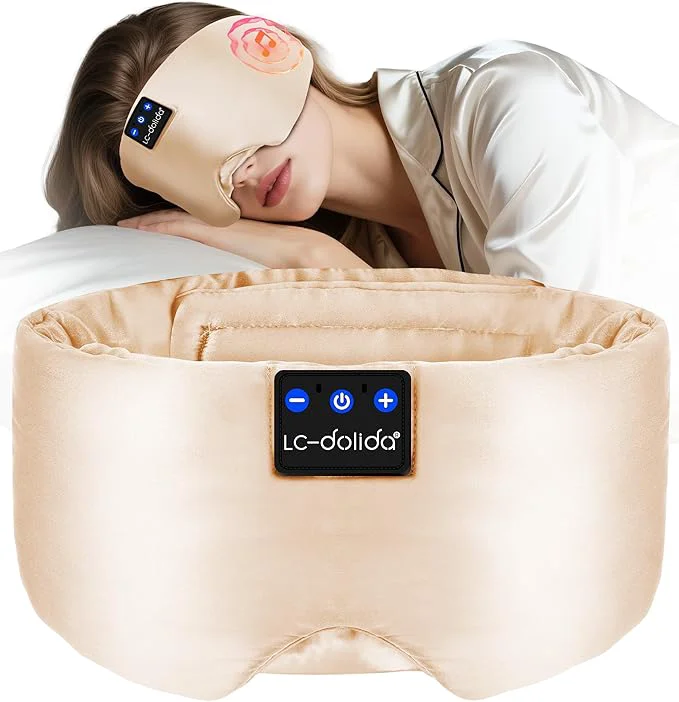 Unique LC-dolida Luxurious Silk Soft Sleep Mask Sleep Headphones Carefully Designed