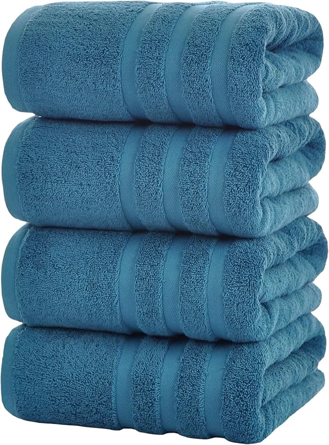 Natural Bath Towels 4 Pack 30 x 60 Inches Large Cotton Towels Comfortable Premium Material