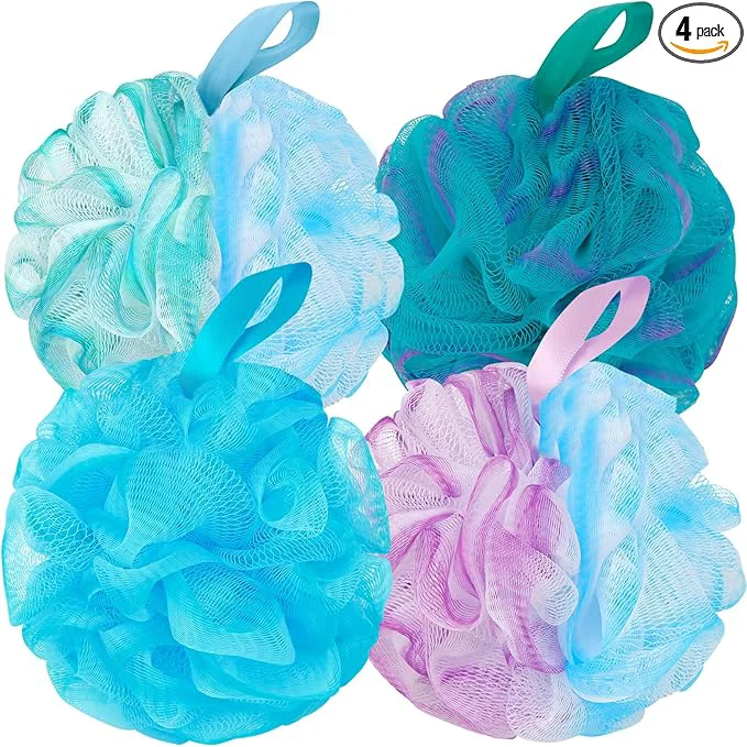 Clean BCKENEY Bath Loofah Shower Sponge Body Back Scrubber Soft Mesh Shower Puffs Authentic