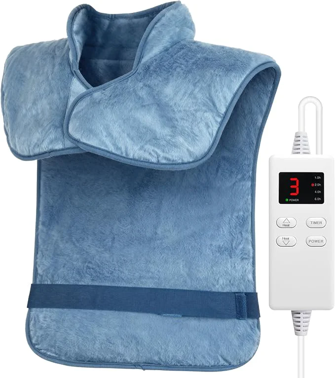 Official 24 x33 Heating Pad for Neck and Shoulders and Back Pain Relief Weighted Solid
