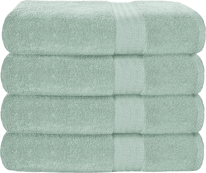 Unique GLAMBURG Premium Cotton 4 Pack Bath Towel Set Optimized