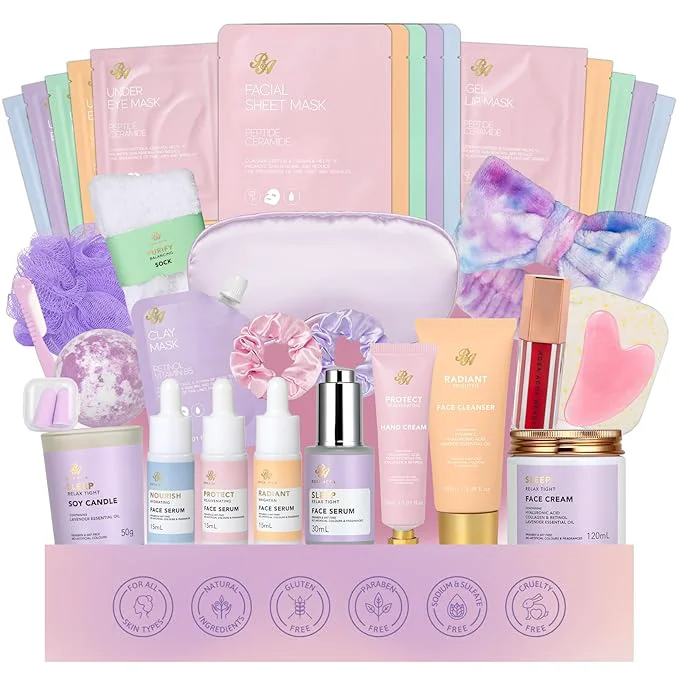 Clean Mother's Day Gift for Mom Bath Body Spa Gift Set Self-Care Pampering Gift Elegant