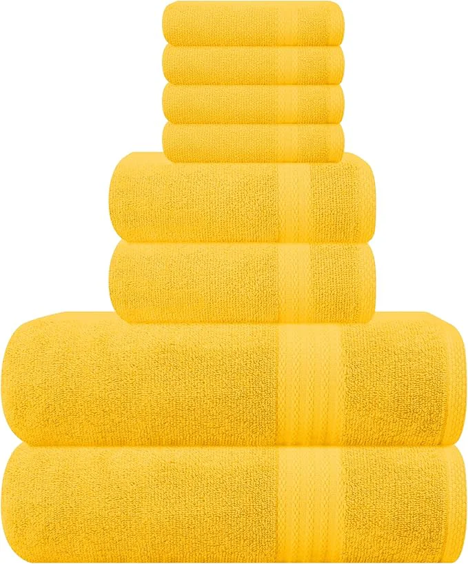 Sophisticated GLAMBURG Ultra Soft 8-Piece Towel Set Expertly Made