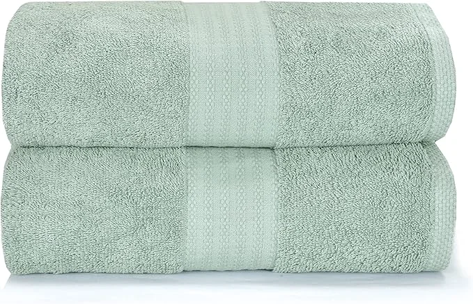 High-Quality GLAMBURG Premium Cotton Oversized 2 Pack Bath Sheet 35x70- Pure Cotton Proven