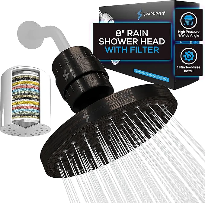 Refined SparkPod Luxury Filtered Shower Head Set 23 Stage Shower Filter Original Design