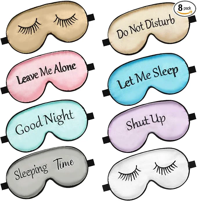 High-Grade 8 Pieces Funny Sleep Mask Silk Eye Mask Original Design