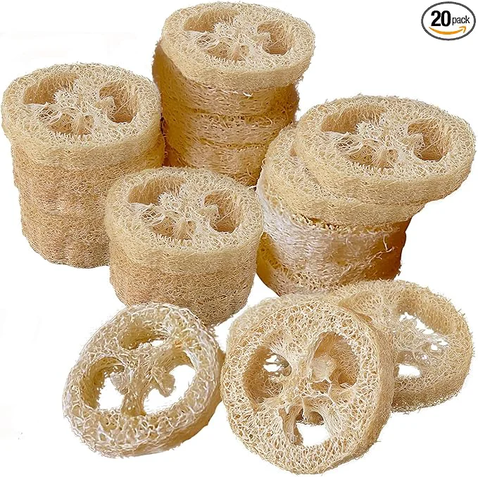 Responsible Natural Loofah Sponge for Soap Making 20 Pack Organic Loofahs Slices Cuts Set Convenient