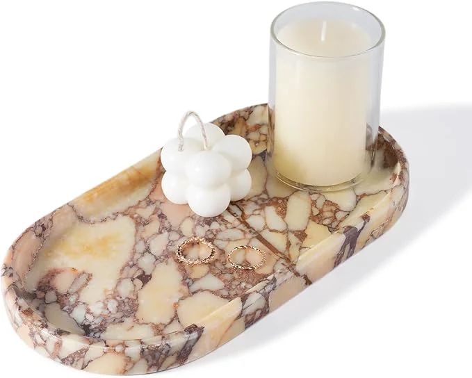 Innovative Koville Natural Marble Tray for Decor Marble Vanity Tray for Perfume Stone Solid