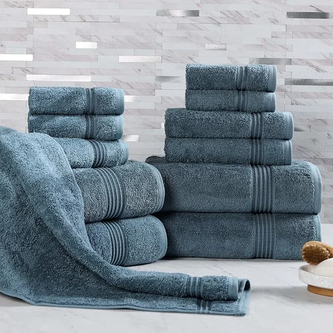 Effective Superior Egyptian Cotton 12-Piece Towel Set Guest Bath Decor Essentials Stylish