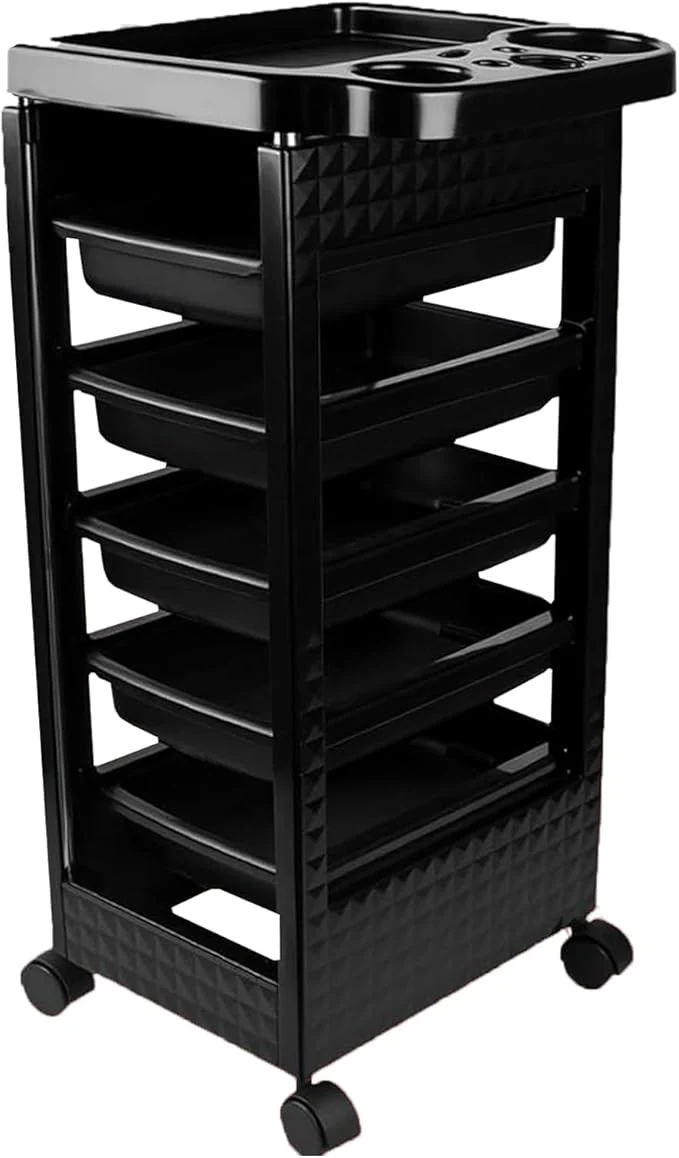 Safe Salon Trolley Cart with Wheels 5 Drawers Salon Rolling Stations Powerful