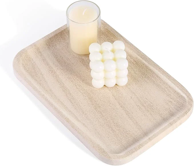 Long-Lasting Karibiber Marble Vanity Tray Bathroom Tray Countertop Decorative Dresser Elegant