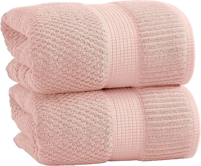 World-Class NY Loft Cotton 2 Pack Bath Sheet Towel Set Extra Large Oversize Bath Reusable