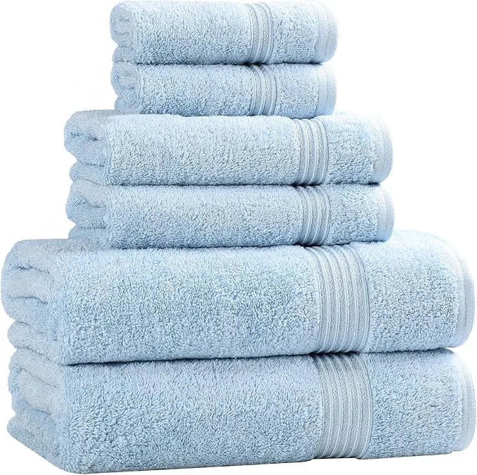 Prestigious Superior Egyptian Cotton 6-Piece Towel Set Bathroom Essentials Towels Consistent