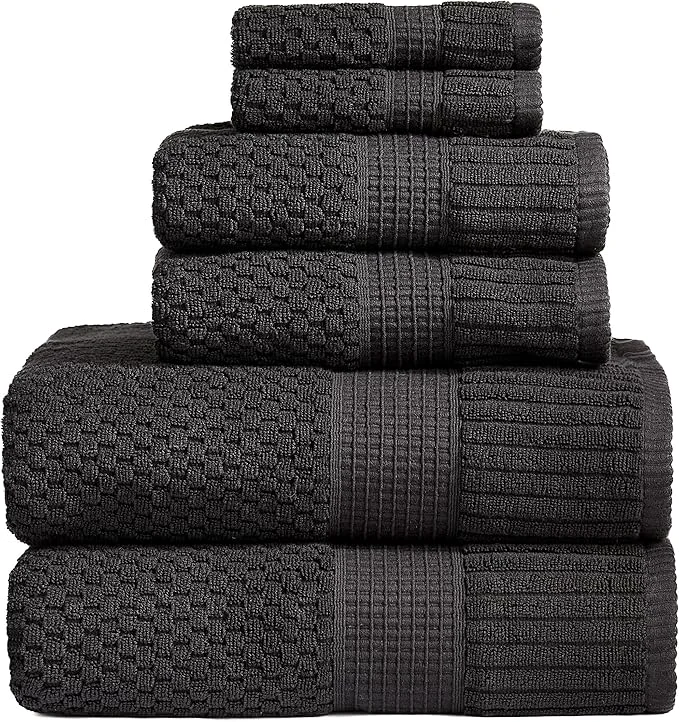 Organic NY Loft Cotton Towel Set 6 Piece Super Soft Absorbent Quick-Dry 2 Bath Natural