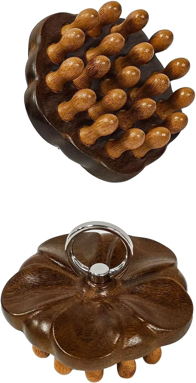 Reliable Wooden Scalp Massager Manual Scalp Massage Comb Green