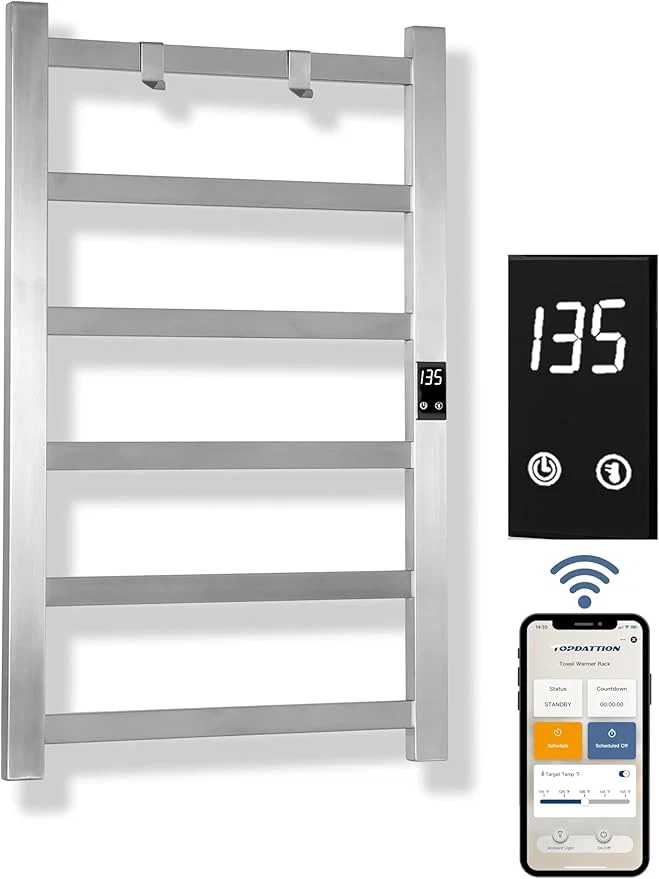 Trendy Topdattion Smart Wireless Electric Towel Warmer Blade Thin 6 Bar Design Verified