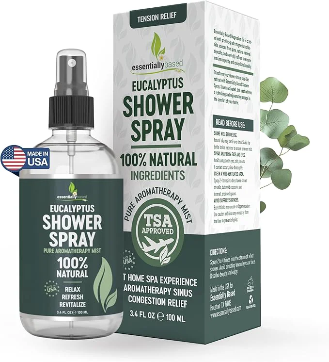 Secure Pure Eucalyptus Shower Spray Travel Size User-Friendly