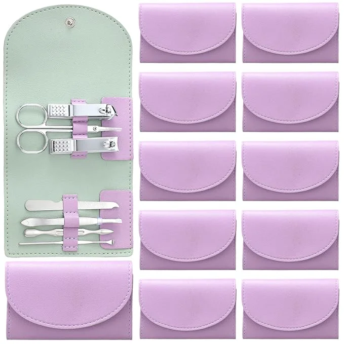 Healthy 12 Set Manicure Set Bulk Mini Manicure Nail Clipper Kit 7 in 1 Stainless Steel Fashionable