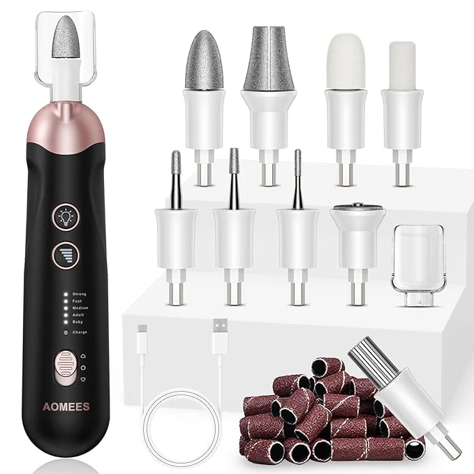 Classic AOMEES Electric Nail File Kit Rechargeable Professional Manicure Pedicure Kit Excellent