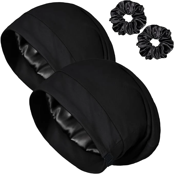 Environmentally Friendly Satin Bonnet for Sleeping Night Cap Adjustable Satin Lined Silk Bonnets Sleep Modern