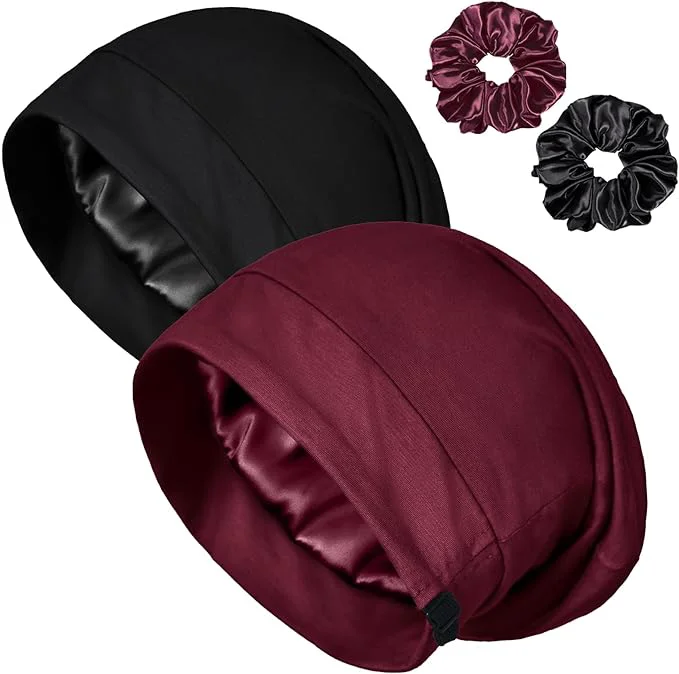 Next-Generation Satin Bonnet for Sleeping Night Cap Adjustable Satin Lined Silk Bonnets Sleep Premium