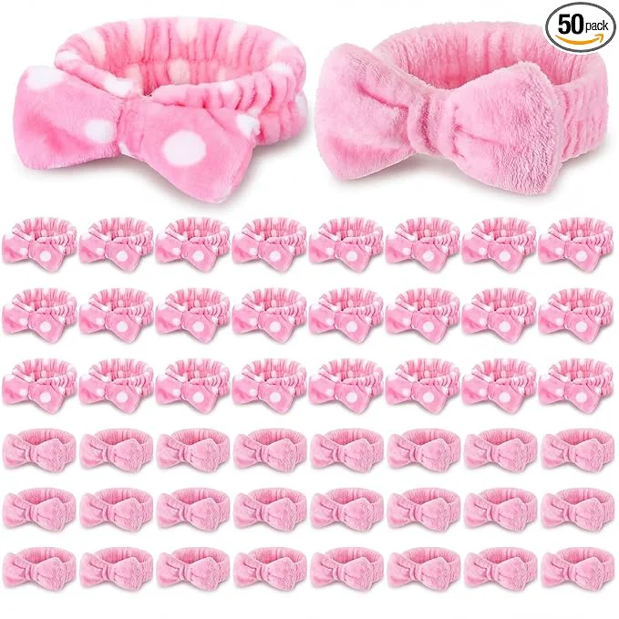 Fine Crafted 50 Pcs Pink Spa Headband Bulk Spa Sleepover Party Supplies Sophisticated