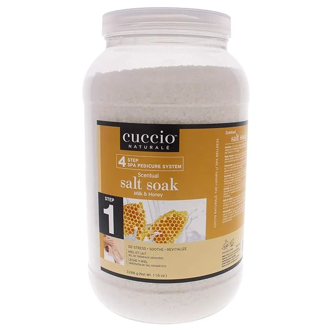 Advanced Cuccio Luxury Spa Scentual Salt Soak – Milk and Honey Bath Salts Functional