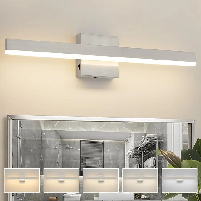High-Quality Nickel Bathroom Vanity Light 23.6 inch 20W Dimmable 5CCT LED Bathroom Light Innovative