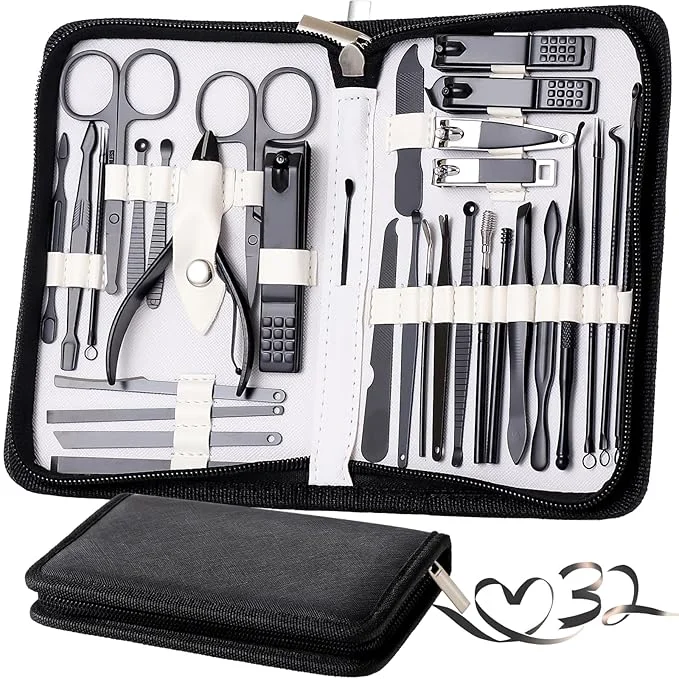 Exceptional Manicure Set Pedicure Kit Womens Nail Clippers Set 32 in 1 Professional Casual