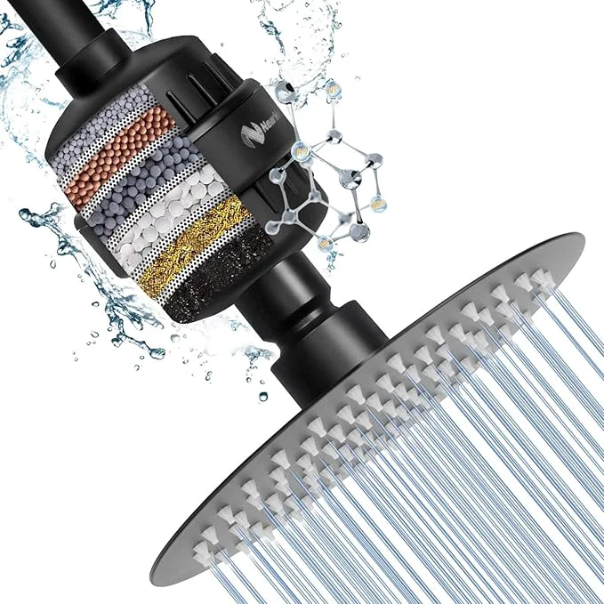 Original Design NearMoon Shower Head and 15 Stage Shower Filter Combo High Pressure Filtered High-End